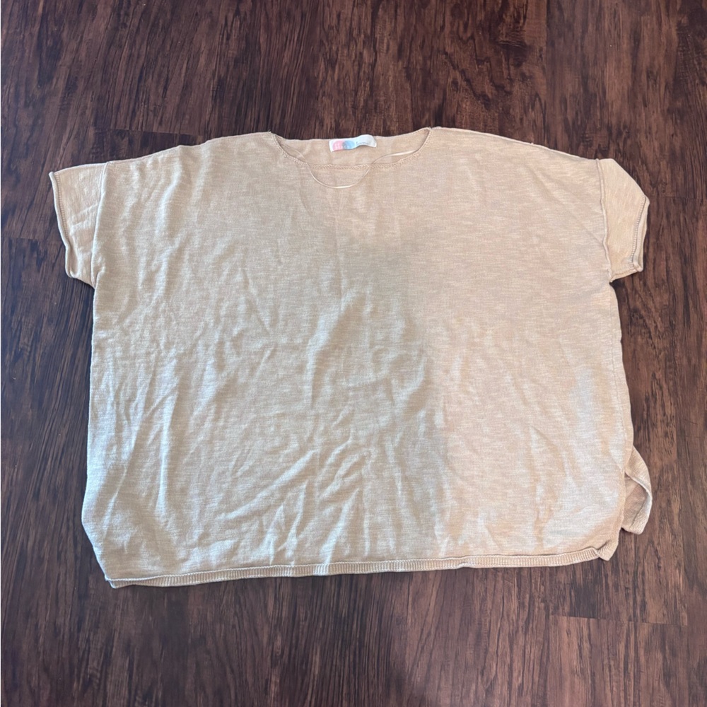 Free People Beach Beige Casual T-Shirt